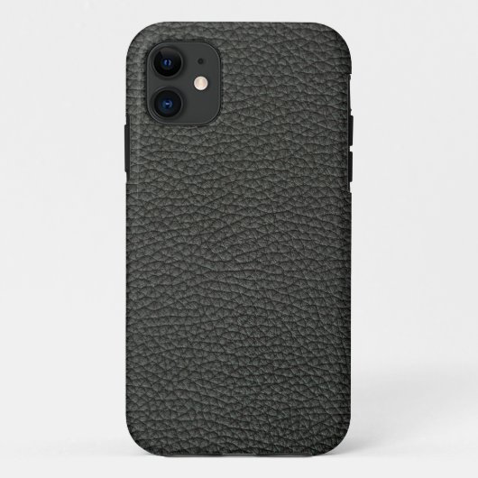 Persoonlijk zwart leer Case-Mate iPhone case (Achterkant)