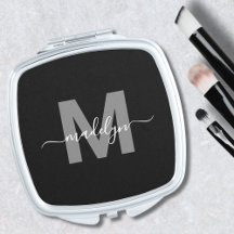 Persoonlijk zwart monogram eerste letter naam