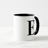Persoonlijk zwart monogram initiaal E wit Mok (Voorkant rechts)