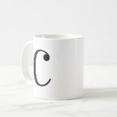 Persoonlijk zwart monogram letter C Koffiemok (Voorkant links)