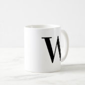 Persoonlijk zwart monogram letter W Koffiemok (Voorkant rechts)