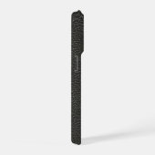Persoonlijk zwart namaakleer uitziend monogram iPhone hoesje (Rechterkant)