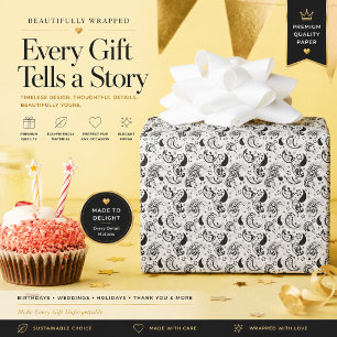 Persoonlijk zwart paisley-cadeaupapier cadeaupapier