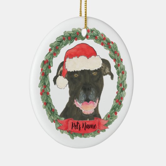 Persoonlijk zwart Pitbull Staffy Keramisch Ornament (Rechts)