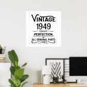 Persoonlijk zwart vintage 75e verjaardagsfeest poster (Thuiskantoor)