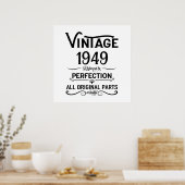 Persoonlijk zwart vintage 75e verjaardagsfeest poster (Keuken)