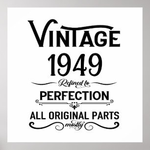 Persoonlijk zwart vintage 75e verjaardagsfeest poster