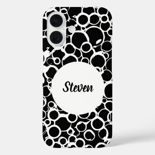 persoonlijk zwart-wit abstract patroon Case-Mate iPhone case (Achterkant)