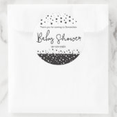 Persoonlijk, Zwart, Wit, Baby shower, Dank u Ronde Sticker (Tas)
