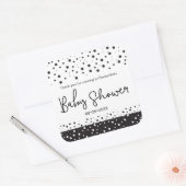 Persoonlijk, Zwart, Wit, Baby shower, Dank u Vierkante Sticker (Envelop)