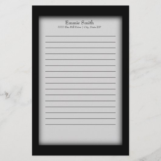 Persoonlijk zwart-wit briefpapier (Voorkant)