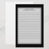 Persoonlijk zwart-wit briefpapier (Voorkant / Achterkant)