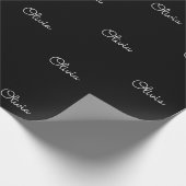 Persoonlijk zwart-wit cadeau met naam cadeaupapier (Hoek)