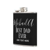 Persoonlijk zwart-wit cadeau voor vader heupfles (Links)