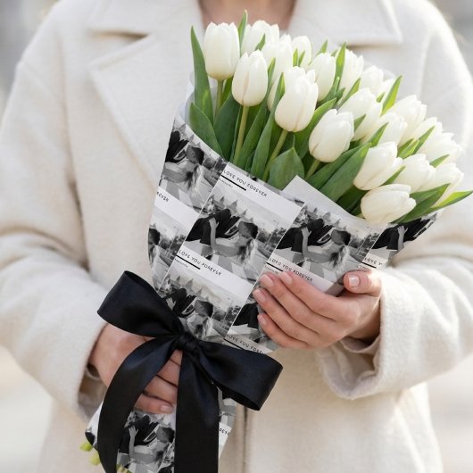 Persoonlijk zwart-wit foto cadeaupapier