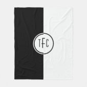 Persoonlijk zwart-wit geometrisch ontwerp fleece deken (Voorkant)