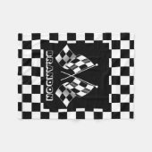 Persoonlijk zwart-wit geruit vlagpatroon fleece deken (Voorkant (Horizontaal))