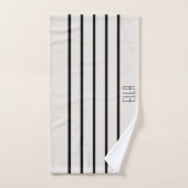 Persoonlijk zwart-wit gestreept bad handdoek (Handdoek)