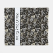 Persoonlijk zwart-wit-gouden patchwork fleece deken (Voorkant (Horizontaal))
