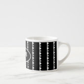Persoonlijk zwart-wit hartjespatroon espresso kop (Rechts)