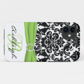 Persoonlijk zwart, wit, Limoen Damask iPhone 5 Case-Mate iPhone Case (Achterkant (horizontaal))