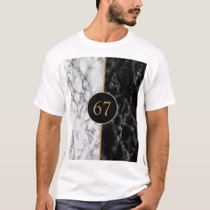 Persoonlijk zwart-wit marmeren 67 T-shirt