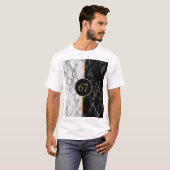 Persoonlijk zwart-wit marmeren 67 T-shirt (Voorkant volledig)