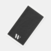 Persoonlijk zwart-wit monogram trouwfeest servet (Hoek)
