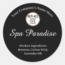 Persoonlijk zwart-wit product zakelijk logo ronde sticker