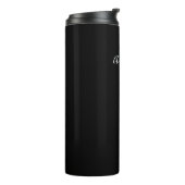 Persoonlijk zwart-wit script chic thermosbeker (Gedraaid links)