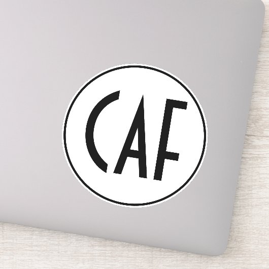 Persoonlijk zwart-wit sticker met kusknip (Detail)