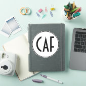 Persoonlijk zwart-wit sticker met kusknip (iPad Cover)
