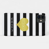 Persoonlijk zwart-wit streeppatroon Case-Mate iPhone case (Achterkant (horizontaal))