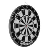 Persoonlijk zwart-wit tweekleurig dartbord (Voorkant Links)