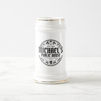 Persoonlijk zwart-wit vintage pubbord bier bierpul