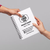 Persoonlijk zwart-wit zakelijk logo met bedrijfsna planner