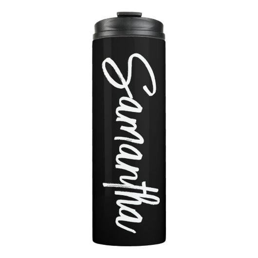 Persoonlijk zwart-witpenseel Schrift Thermosbeker (Voorkant)