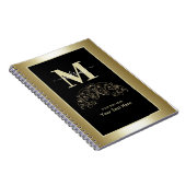 Persoonlijk Zwarte En Gouden Script Handtekening  Notitieboek (Rechterzijde)