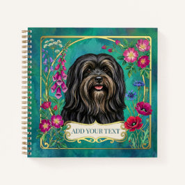 Persoonlijk Zwarte en Lichtbruine Lhasa Apso Vierk Notitieboek