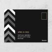 Persoonlijk - Zwarte Gold Chevron bespaart de datu Briefkaart (Achterkant)