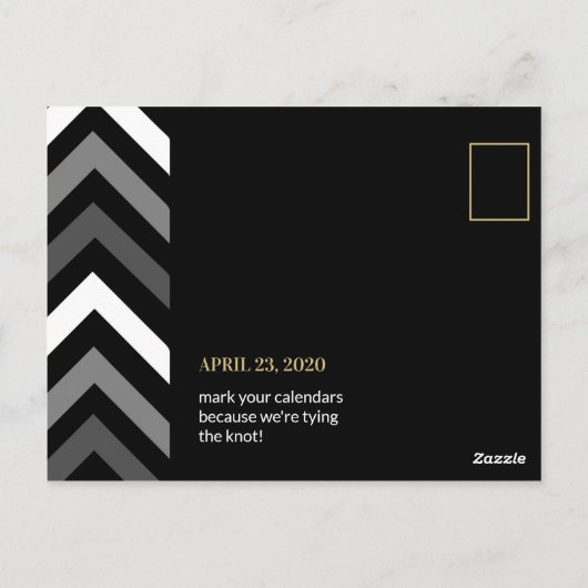 Persoonlijk - Zwarte Gold Chevron bespaart de datu Briefkaart (Achterkant)