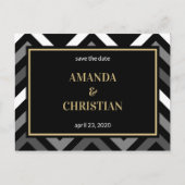 Persoonlijk - Zwarte Gold Chevron bespaart de datu Briefkaart (Voorkant)