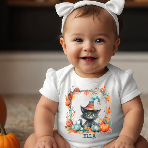 Persoonlijk Zwarte Kat Baby Halloween Rompertje Romper