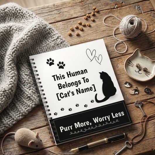 Persoonlijk Zwarte Kat Spiraal Notitieboek