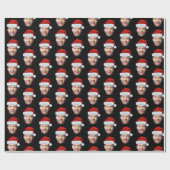 Persoonlijk Zwarte Kerstmanhoed Geschenkpapier Cadeaupapier (Vlak)