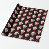 Persoonlijk Zwarte Kerstmanhoed Geschenkpapier Cadeaupapier (Uitgerold)