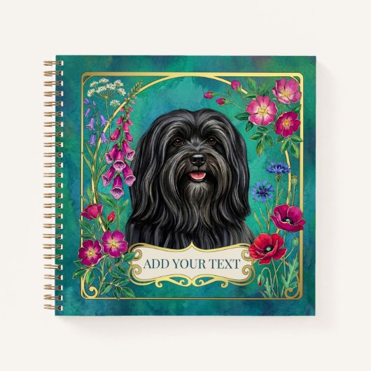 Persoonlijk Zwarte Lhasa Apso Notitieboek (Voorkant)
