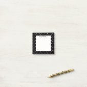 Persoonlijk Zwarte & Roze Strik Schrift Post-it® Notes (Op bureau)