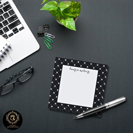 Persoonlijk Zwarte & Roze Strik Schrift Post-it® Notes