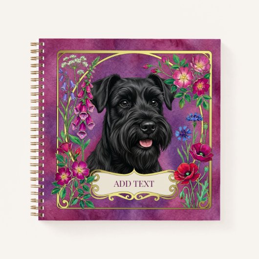 Persoonlijk Zwarte Schnauzer Roze Notitieboek (Voorkant)